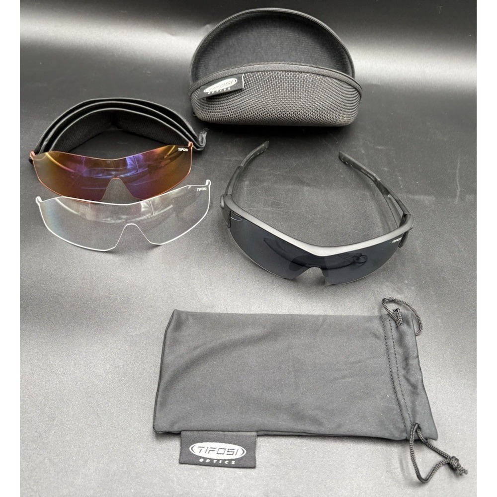 Tiifosi Cycling Sunglasses Hard Case 3 Interchangeable lenses Durable Frame GUC